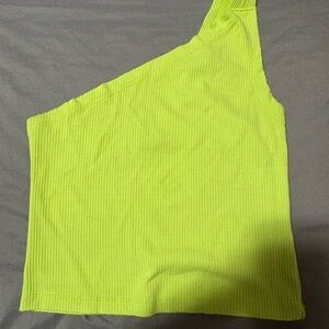 Urban outfitters One-Shoulder yellow Ribbed Top size small